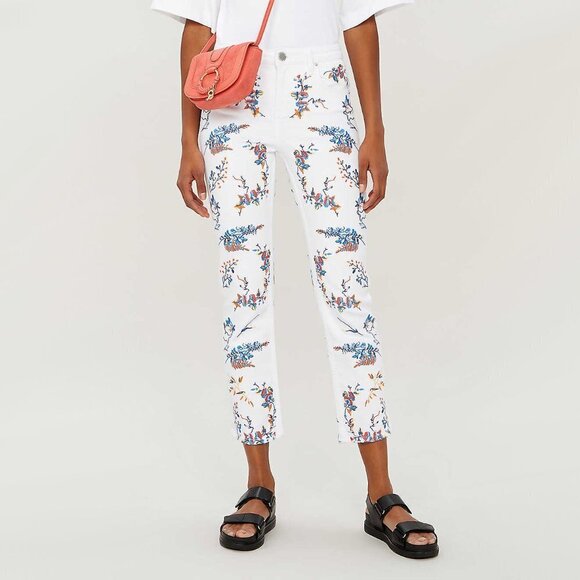 NWT Maje white & floral embroidered mid rise jeans, FR36 (S or 26) - Picture 4 of 10
